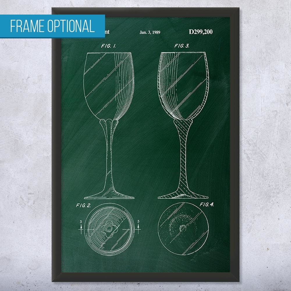 Stemmed Wine Glass Poster Print Bartender Gift Wine Bar Etsy