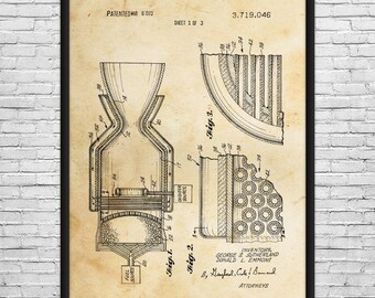 Rocket Engine Cooling Patent Art Print: Science Teacher Gift, NASA Wall Art