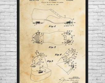 Tap Dancing Shoe Patent Art Print: Dance Posters, Gifts For Dancers