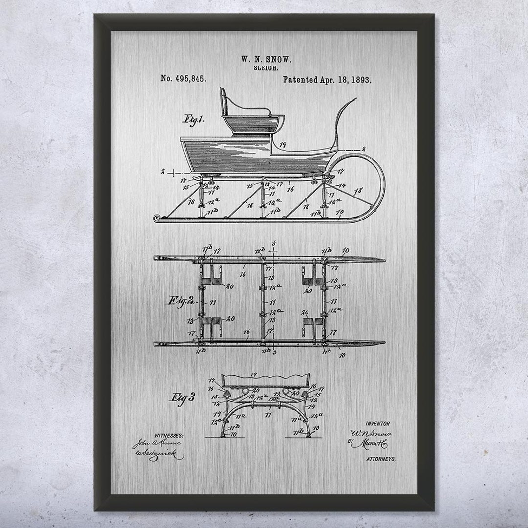 Framed Sleigh Wall Art Print Santas Sleigh Santa Dad Gifts Etsy