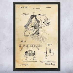 Potato Picking Belt Patent Wall Art | Poster, Canvas or Framed | Farmer Gift, Farmhouse Art, Gardening Gifts, Rustic Ranch Decor