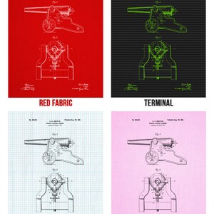 Artillery Patent Posters Set of 4 Military Wall Art War - Etsy