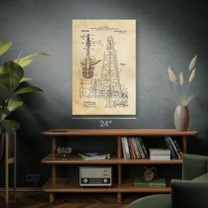 Oil Drilling Rig Patent Art Print: Rig Worker, Roughneck Gift image 4