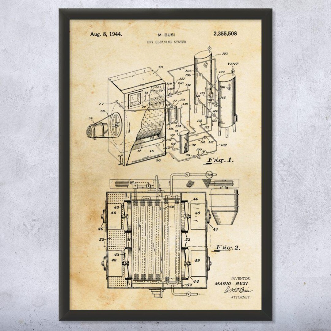 Dry Cleaning Patent Wall Art | Poster, Canvas or Framed | Laundry Room ...