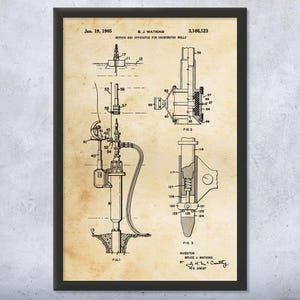 Underwater Wellhead Patent Wall Art | Poster, Canvas or Framed | Roughneck Gift, Well Head Blueprint, Petroleum Engineer, Contractor Gifts