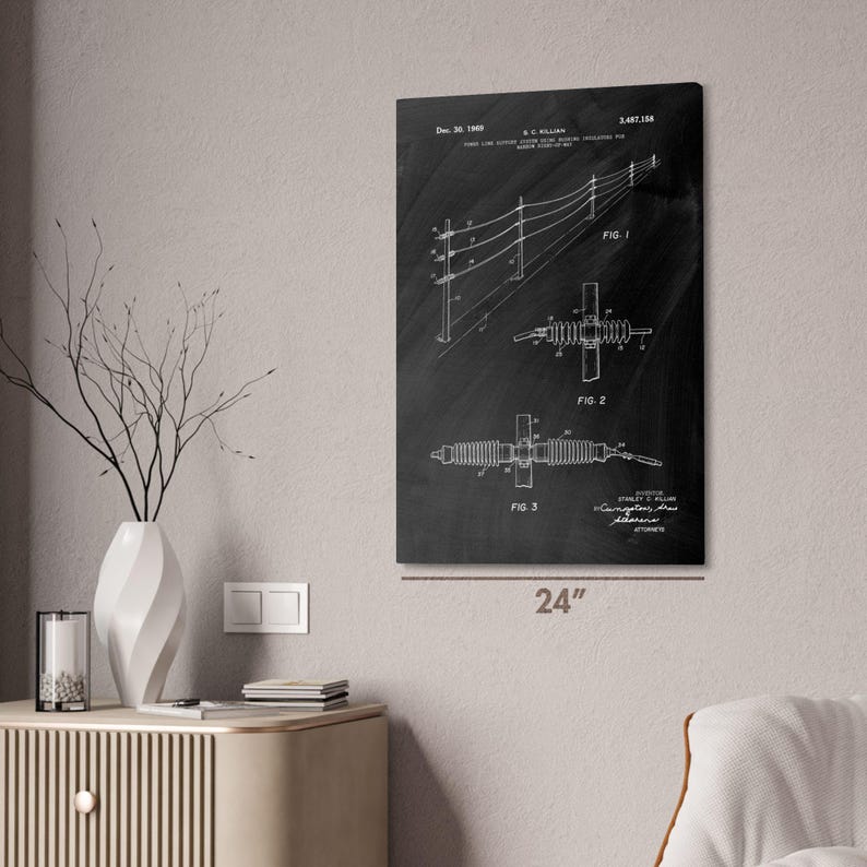 Power Lines Patent Art Print: Journeyman Gift, Powerline Tech image 3