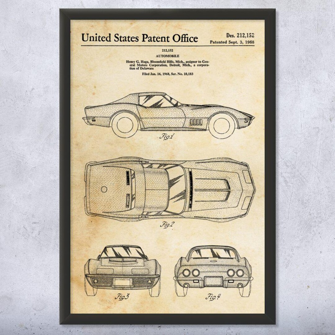 Mako Shark II Patent Wall Art | Poster, Canvas or Framed | Garage Wall ...