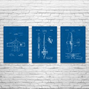 Aviation Airplane Posters Set of 3, Aviation Gifts, Airplane Blueprint, Pilot Gift, Engineer, Plane Art, Airplane Design, Air Force Gift