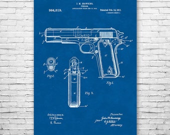 1911 Handgun Browning Official Patent Blueprint Framed Poster 14x20 inch Poster Foundry 180753 1911 Handgun Browning Official Patent Blueprint Framed Poster 14x20 inch Poster Foundry 180753
