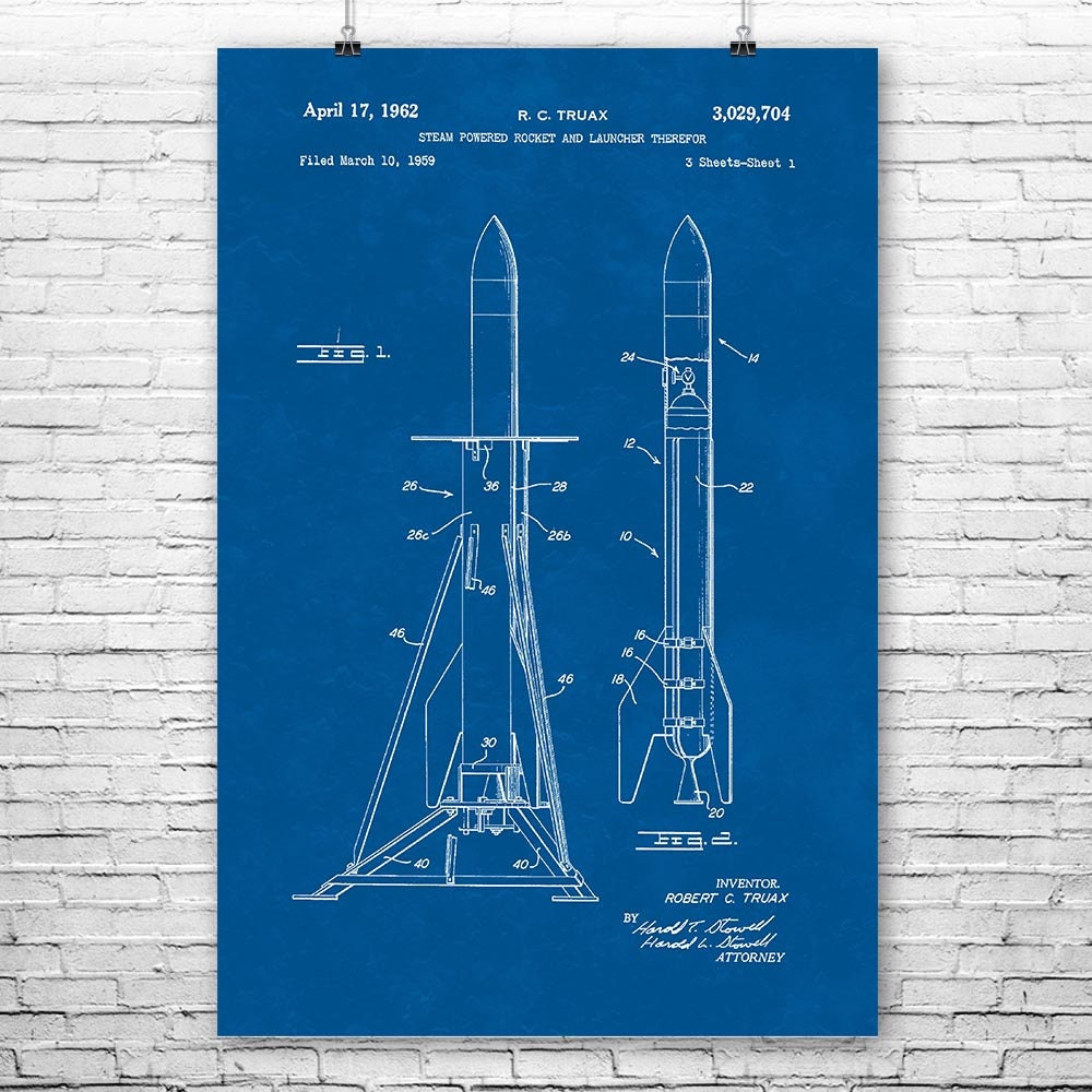 Steam Powered Rocket Poster Print Science Teacher Gift Space - Etsy
