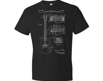 Elektrische gitaar patent shirt, gitarist cadeau, opnamestudio tee, muzikant cadeau, gitaar kleding, gitaar minnaar cadeau, gitaar T-shirt