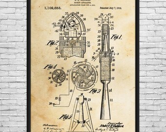 Rocket Patent Art Print: Engineer Gift, Aerospace Art