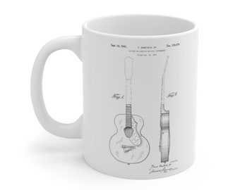 Gibson Guitar Magnetic Pickup Patent Art Mug Gift Player Guitarist Teacher Band 