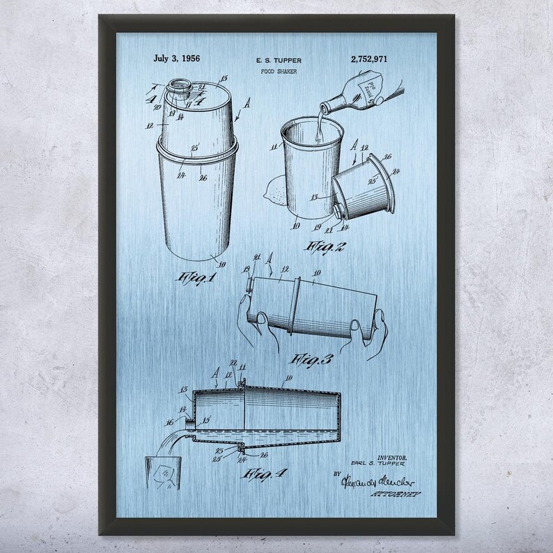 Drink Mixing Patent Wall Art Poster, Canvas or Framed Bartender Gifts