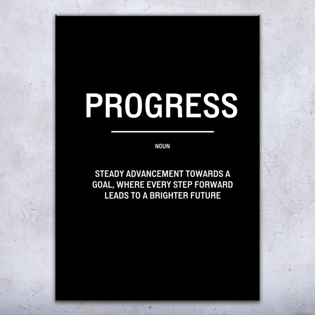 Progress Motivational Print: Motivational Posters, Inspirational Art - Etsy