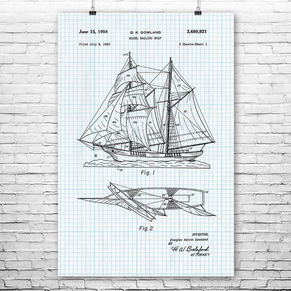 Model Sailing Ship Poster Print Nautical Gifts Pirate Ship Model Boat Royal Navy