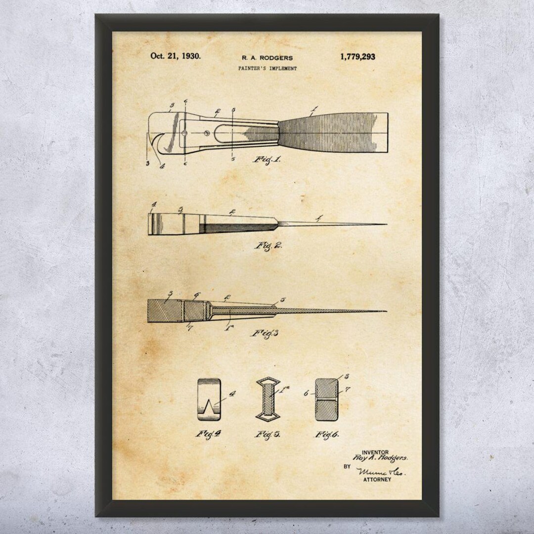 Putty Knife Patent Wall Art | Poster, Canvas or Framed | Garage Decor ...