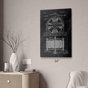Nikola Tesla Electromagnetic Motor Patent Art Print: Nikola Tesla Art, Technology Gift image 3