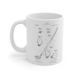 Golf Club Patent Mug, Golf Gifts, Sports Gifts, Dad Gifts, Golf Mugs, Gifts For Men, Gifts For Golfers, Funny Golf Gifts, Golf Coffee Mug