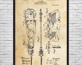 Endless Chain Saw Blade Patent Art Print: Lumberjack Gift, Lumber Saw