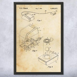 Retro Computer Mouse Patent Wall Art | Poster, Canvas or Framed | Computer Lab Decor, IT Tech Gift, Computer Blueprint, Technician Gift