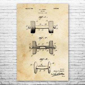 Weight Lifting Patent, Dumb Bell Art - Antique Vintage Onesie by