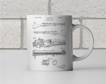 M1 Garand Rifle Patent Mug: WW2 Coffee Mug, Soldier Gift