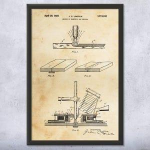 Arc Welding Patent Wall Art | Poster, Canvas or Framed | Metal Worker, Welder Gift, Welding Decor, Shop Class Art, Workshop Decor
