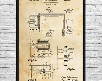 TV Image Amplifier Patent Art Print: Engineer Gifts, Technology Art