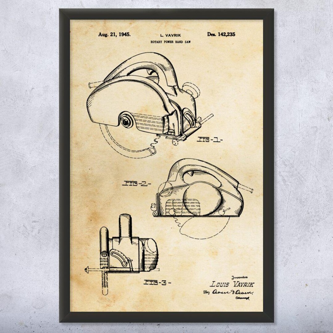 Power Saw Patent Wall Art | Poster, Canvas or Framed | Handyman Gift ...