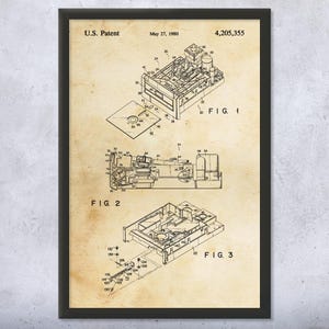 Floppy Disk Drive Patent Wall Art | Poster, Canvas or Framed | Computer Science Art, Programmer Gift, Disk Drive Art Print, Computer Lab Art
