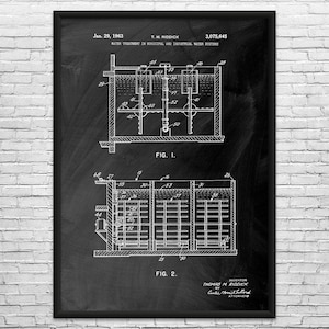 Water Treatment Patent Art Print: Industrial Decor, Water Technician Black Chalkboard