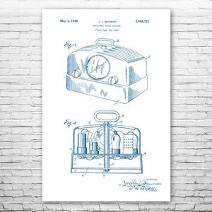 Radio Poster Print, Radio Blueprint, Radio Station Art, DJ Gift, Broadcasting Gift, Radio Decor ...