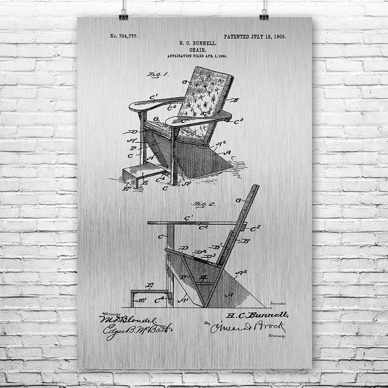 Adirondack Chair Poster Print Plank Wood Furniture Maker Etsy