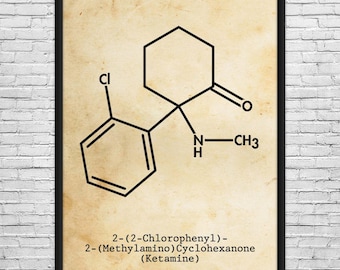 Ketamine Molecule Wall Art: Veterinarian Gift, Vet Clinic Art