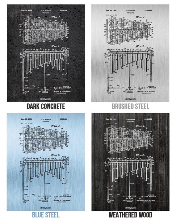 Percussion Instrument Poster Set Marimba Player Gift Percussion Section Wall Art