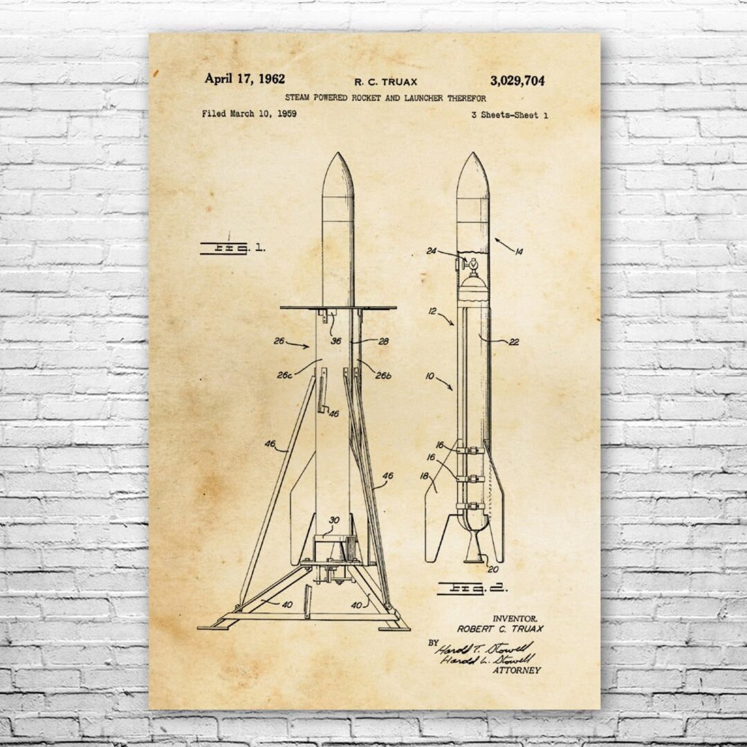Steam Powered Rocket Poster Print Science Teacher Gift Space - Etsy