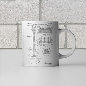 Electric Guitar Patent Mug, Dad Gifts, Guitarist Gifts, Music Mugs, Musician Gifts, Guitar Coffee Mugs, Gifts For Men, Gifts For Him
