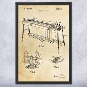 Steel Guitar Patent Wall Art | Poster, Canvas or Framed | Man Cave Decor, Music Wall Art, Guitarist Gifts, Guitar Art, Gifts For Men