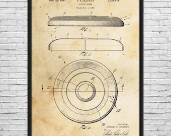 Disc Golf Disc Patent Art Print: Disc Golf Art, Man Cave Decor
