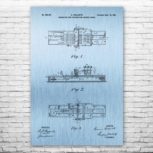 Hollerith Card Puncher Poster Print, Programmer Gifts, Punch Card Art ...