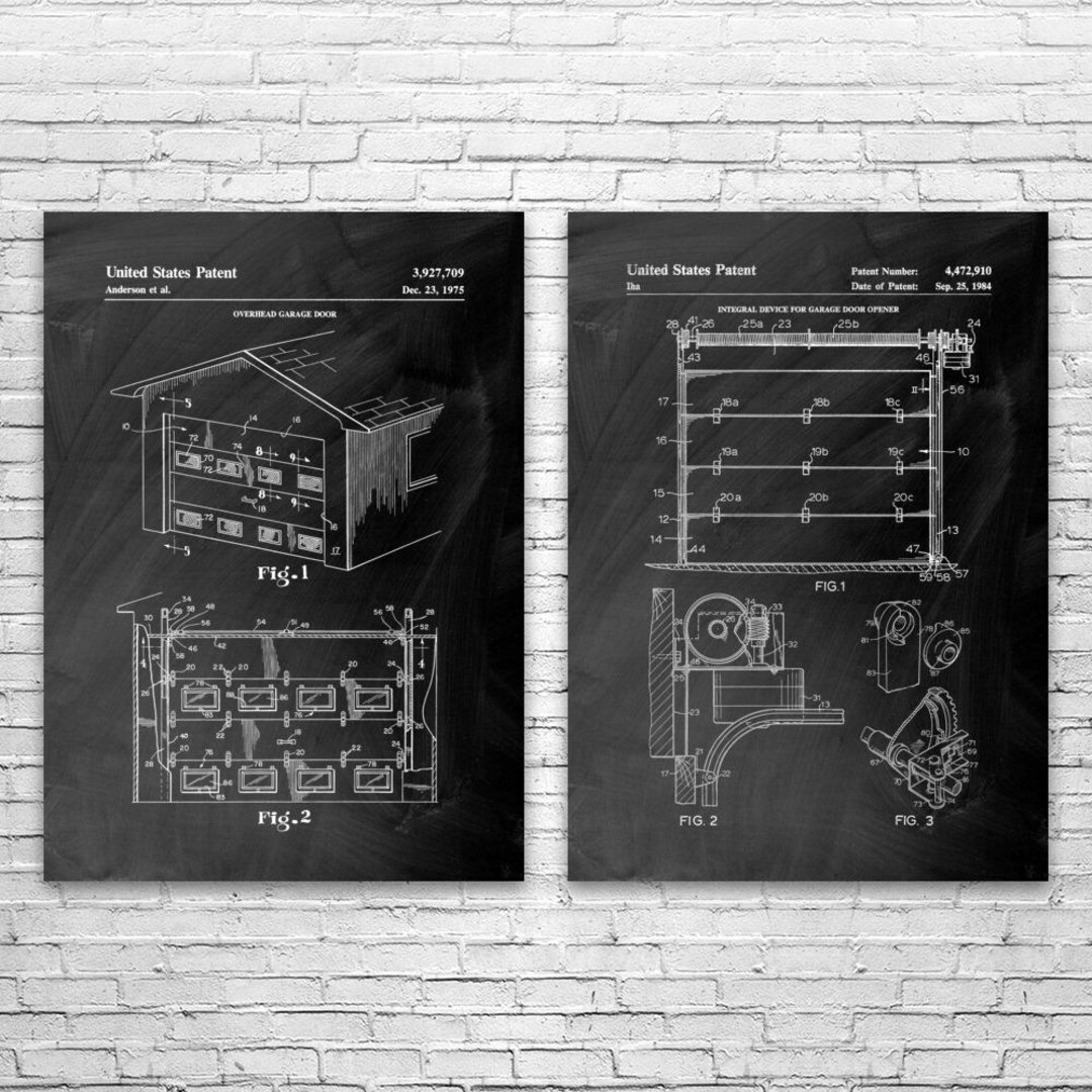 Garage Patent Wall Art Set of 2 | Poster, Canvas or Framed | Boss Gift ...