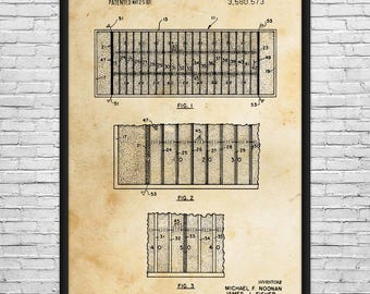 Football Field Patent Art Print: Football Gifts, Football Decor