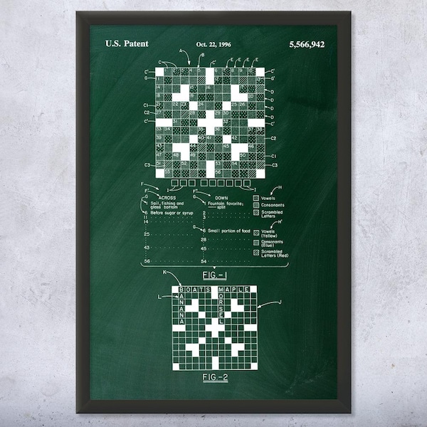Crossword Art Etsy