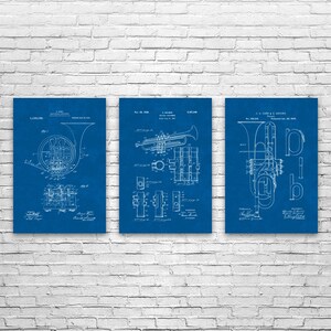 Brass Instruments Posters Set of 3, Musician Gift, Band Director, Concert Band, Orchestra, Chamber Music, Wind Quintet, Music Teacher