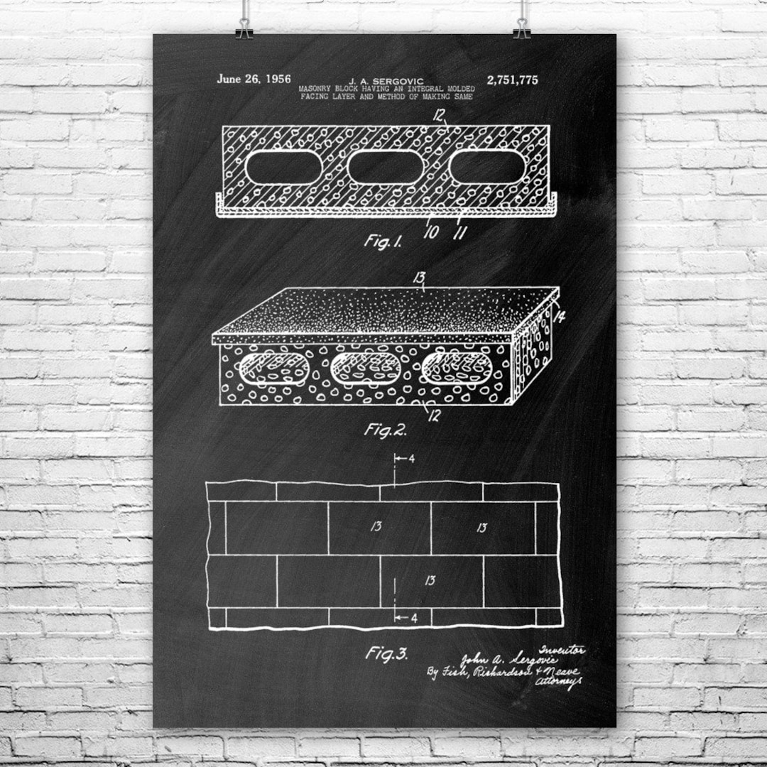 Cinder Block Poster Print Brick Layer Gift Construction Etsy