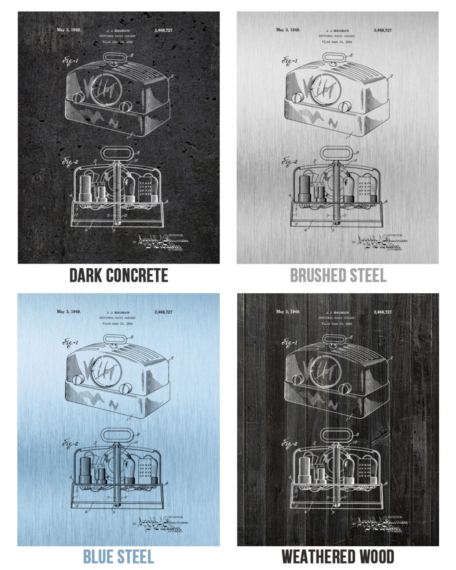 Radio Poster Print Radio Blueprint Radio Station Art DJ - Etsy