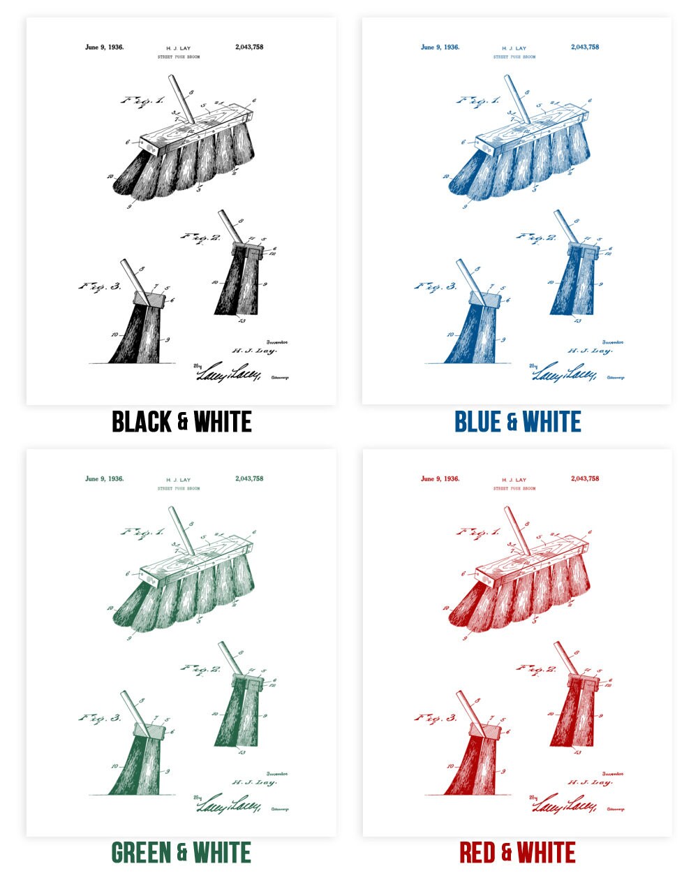 Street Sweepers Broom Poster Print Grounds Keeper Custodian Etsy