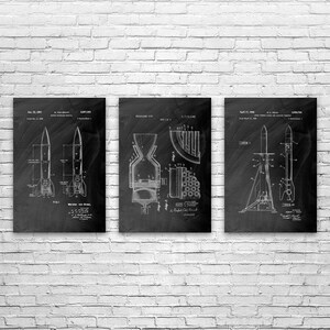 Rocket Posters Set of 3, Rocketry Gift, Nasa Scientist, Aerospace Engineer, US Space Program, Rocket Science, Jet Propulsion Labs, Wall Art