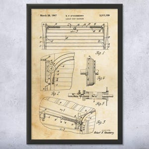 Garage Door Spring Patent Wall Art | Poster, Canvas or Framed | Boss Gift, Man Cave Decor, Retirement Gifts, Workshop Art, Garage Blueprint